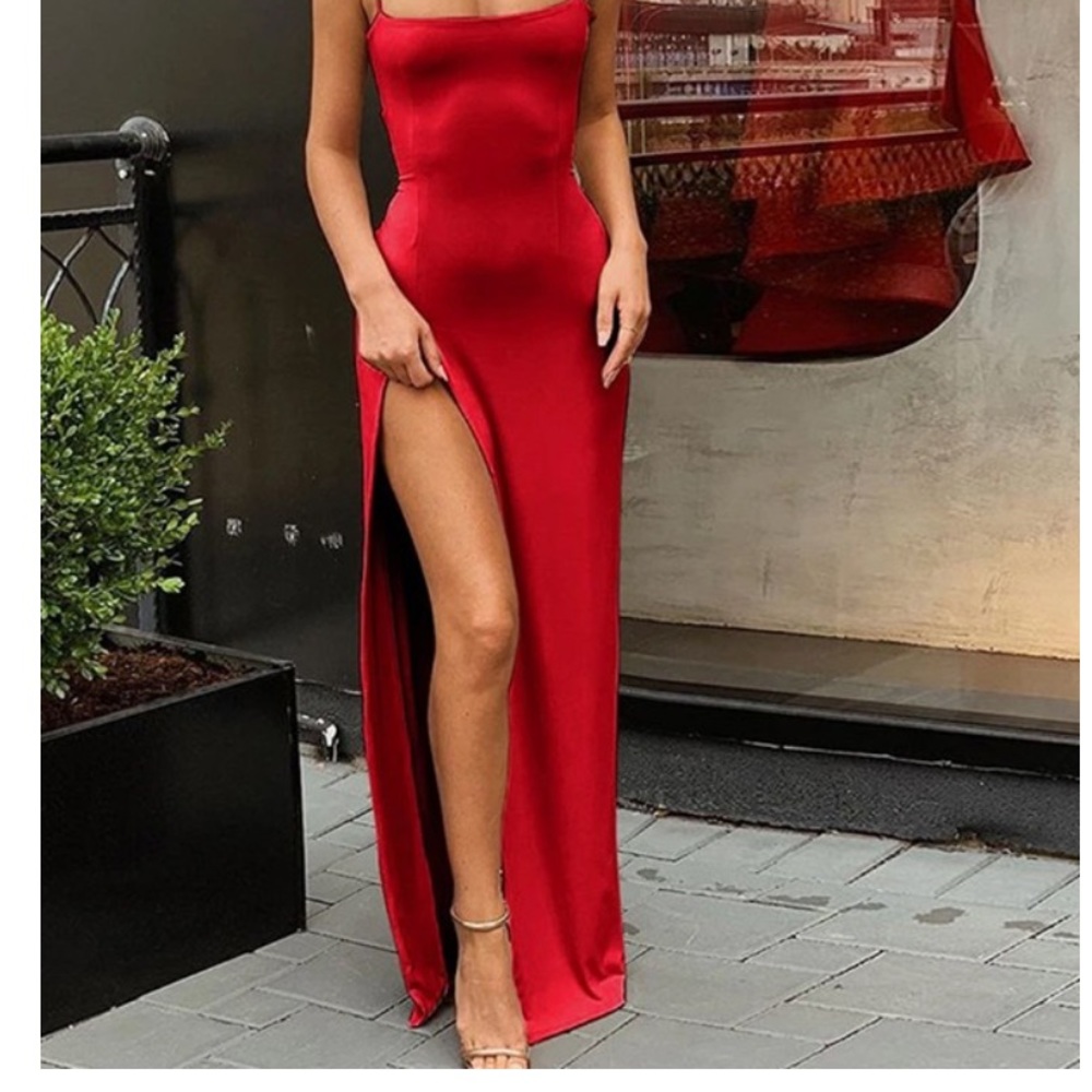 Promlily Red Floor Length Formal/Prom Dress